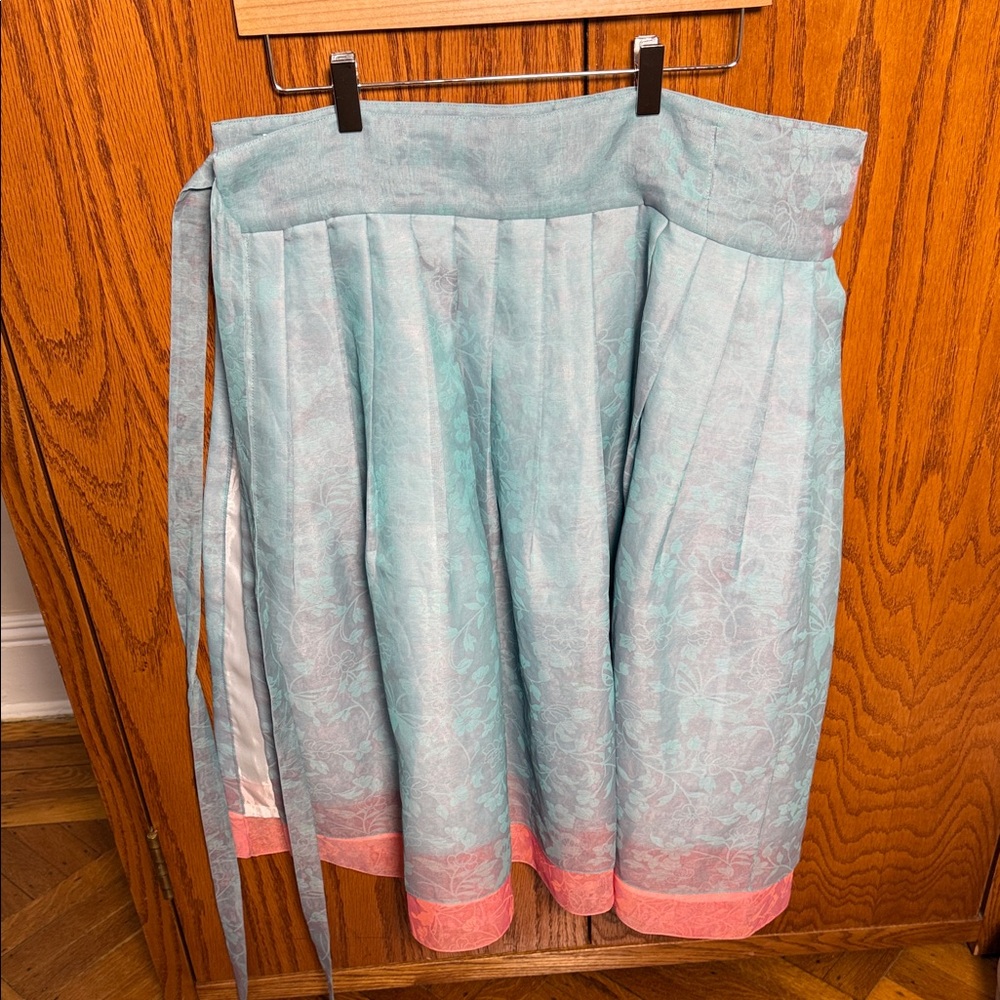 Elegant Blue and Pink Korean Women's Skirt